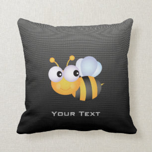 Cute Bee; Sleek Throw Pillow