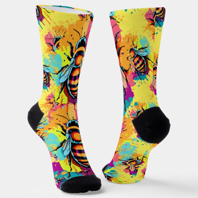 Cute Bee Socks - Honey Bees Socks (Angled)
