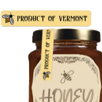 Cute Bee STATE or COUNTRY Honey Lid Security Label