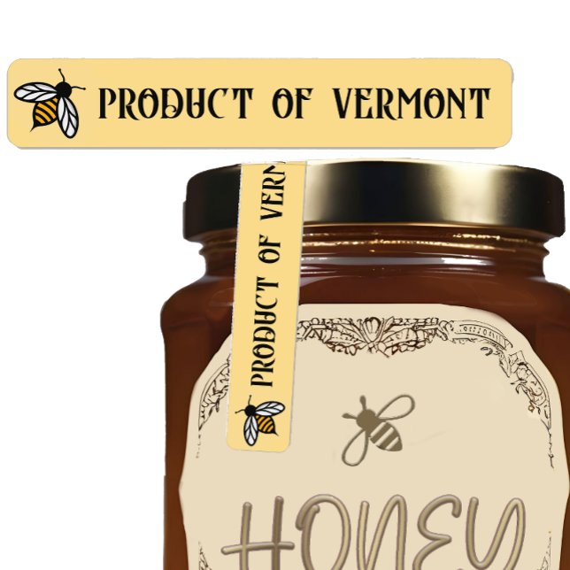 Cute Bee STATE or COUNTRY Honey Lid Security Label (Creator Uploaded)