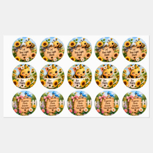 Cute Bee & Sunflower Inspirational Sticker Set