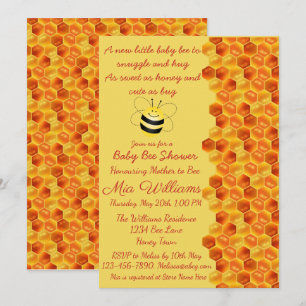 Cute Bee Theme Baby shower Invitation