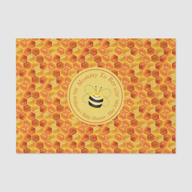 Cute Bee Themed Baby Shower Tissue Paper (Front)