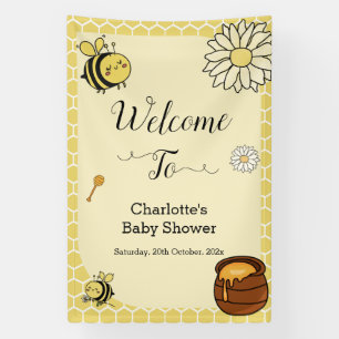 Cute Bee with Sweet Honey Baby Shower Banner