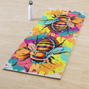 Cute Bee Yoga Mat - Honey Bees Yoga Mat