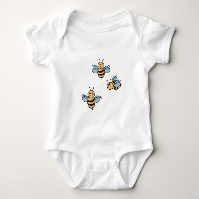 Cute Bees Baby Bodysuit (Front)