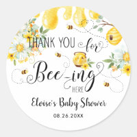 Cute Bees Bee Floral Birthday Baby Shower Favour