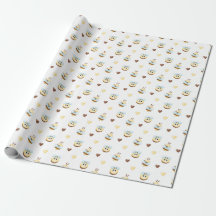Cute Bees & Hearts Gift Wrapping Paper