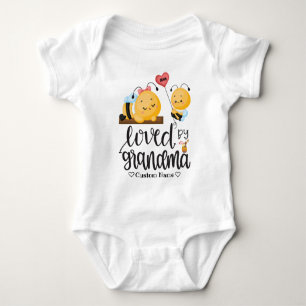 Cute Bees - Loved by Grandma   Grandchild Gift Baby Bodysuit
