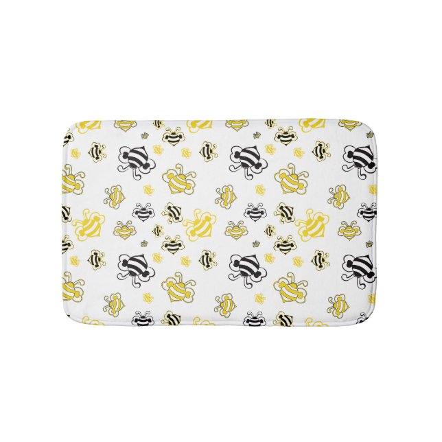 Cute bees pattern bath mat (Front)