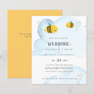 Cute Bees Watercolor Wedding