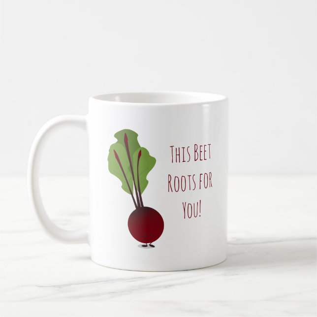 Cute Beet Cartoon Encouragement | Mug (Left)