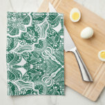 Cute Beetles Mandala Hand-Drawn Kitchen Towel<br><div class="desc">This unique kitchen towel features an intricate,  hand-drawn mandala of beetles and nature elements.</div>