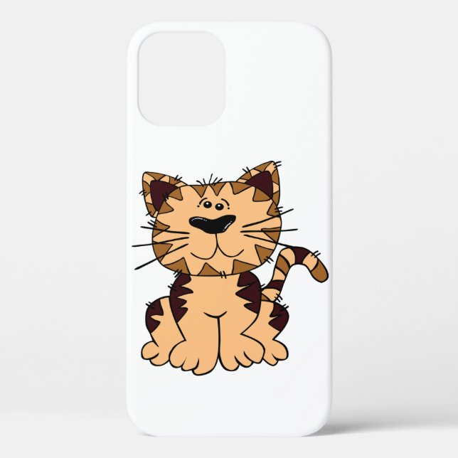 CUTE BEIGE AND BROWN big head CAT Case-Mate iPhone Case (Back)