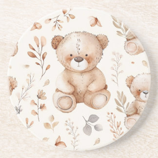 Cute Beige Baby Bear Coaster