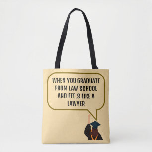 Cute Beige & Brown Funny Quote Gift For Lawyers Tote Bag