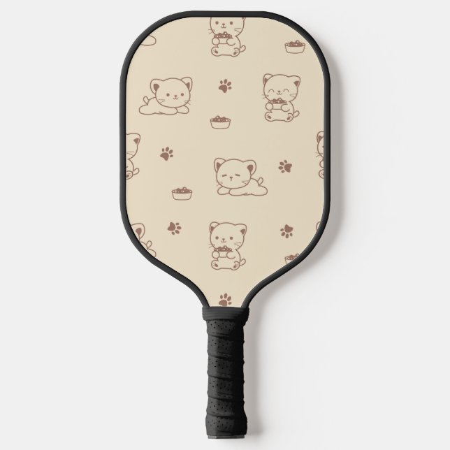 Cute Beige Cat Pattern (1) Pickleball Paddle (Front)