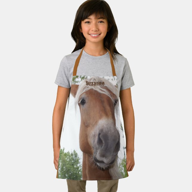 Cute Belgian Draught Horse Face Personalized Apron (Insitu)