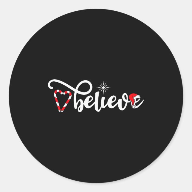 Cute Believe Christmas  Classic Round Sticker (Front)