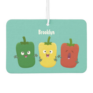 Cute bell pepper capsicum trio singing cartoon air freshener