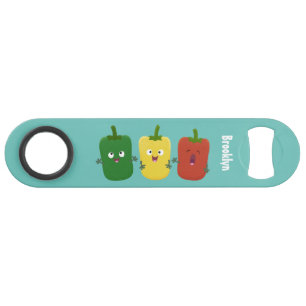 Cute bell pepper capsicum trio singing cartoon bar key
