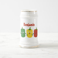 Cute bell pepper capsicum trio singing cartoon