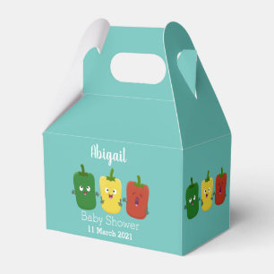 Cute bell pepper capsicum trio singing cartoon favor box