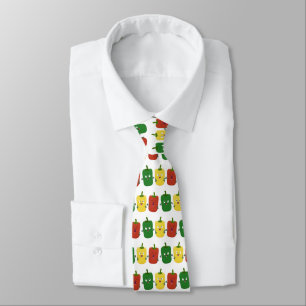 Cute bell pepper capsicum trio singing cartoon tie