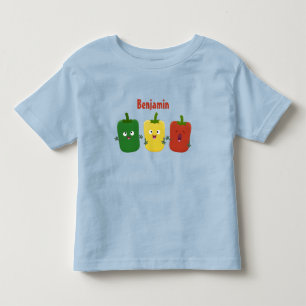 Cute bell pepper capsicum trio singing cartoon toddler t-shirt
