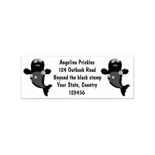 Cute beluga whale bubbles cartoon illustration  rubber stamp