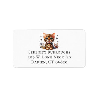 Cute Bengal Kitten Cat Lover Mom Feline Kitty Label