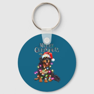 Cute Bernese Mountain Christmas Lights Xmas Dog Lo Keychain