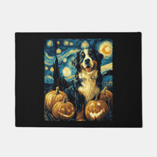 Cute Bernese mountain Dog Halloween Jack O Lantern Doormat
