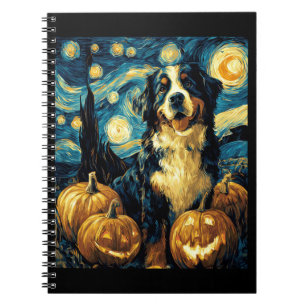 Cute Bernese mountain Dog Halloween Jack O Lantern Notebook