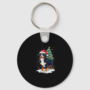 Cute Bernese Mountain Dog in a Christmas Tree for  Keychain