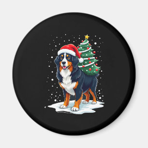 Cute Bernese Mountain Dog in a Christmas Tree for Magnet
