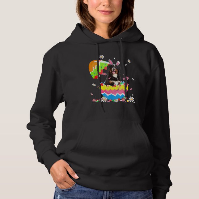 Cute Bernese Mountain Egg  Easter Day Dog Dad Dog  Hoodie (Front)