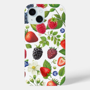 Cute Berry Collage Phone Case - Strawberry, Blackb