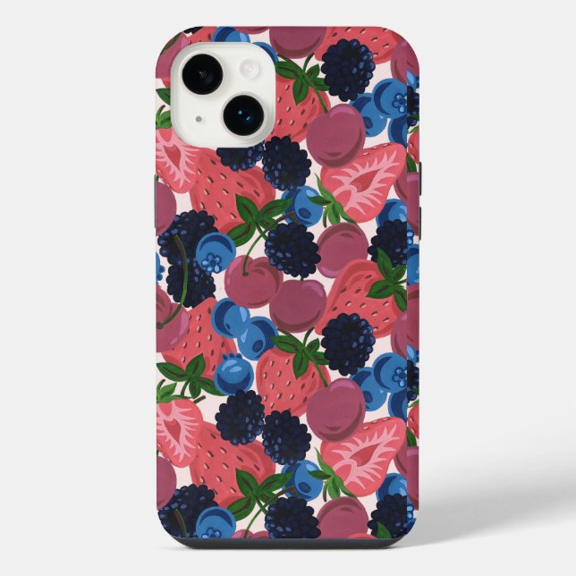 Cute Berry Patterned iPhone Case (Back)
