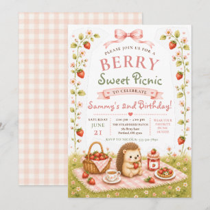 Cute Berry Picnic 2nd Birthday Invitation
