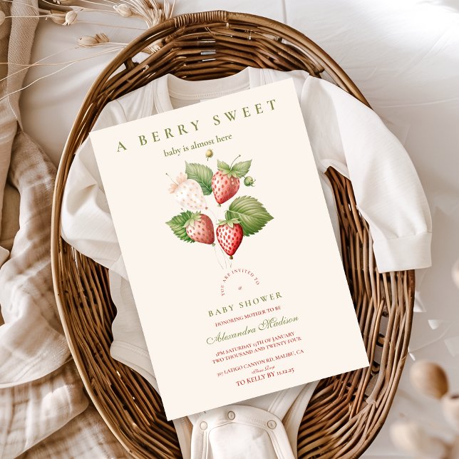 Cute Berry Sweet Baby Shower Invitation (Creator Uploaded)
