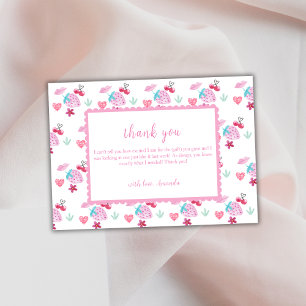 Cute Berry Sweet Sweetheart Valentine Baby Shower  Thank You Card