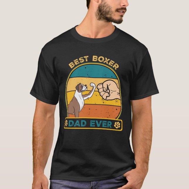 Cute Best Boxer Dad Dog T-Shirt (Front)