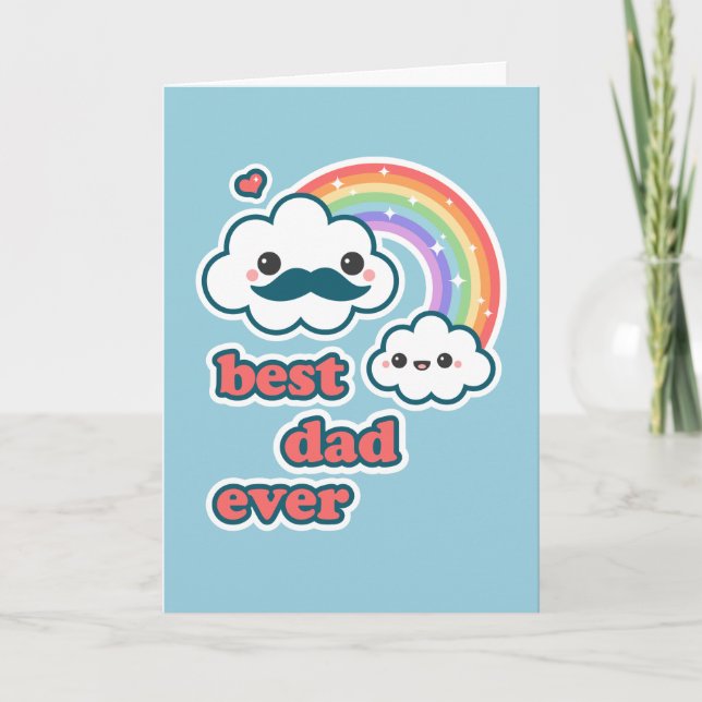 Cute Best Cloud Dad Card (Front)