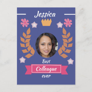cute best colleague ever  best co-worker - job  postcard