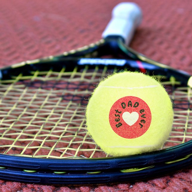 Cute Best Dad Ever Red And White Heart Love Tennis Balls (Creator Uploaded)