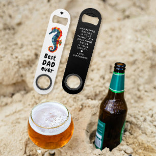 Cute Best Dad Seahorse Nautical Father Marine Fish Bar Key