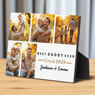 Cute Best Daddy Ever Father's Day 5 Photo Collage  Plaque