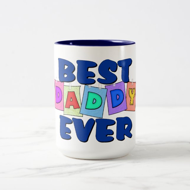 Cute Best Daddy EVER Two-Tone Coffee Mug (Center)