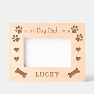 Cute Best DOG DAD Ever Personalized Etched Frames